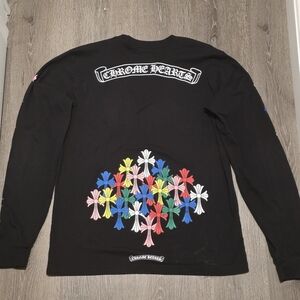 Chrome Hearts MultiColor Cross Cemetery Black Mens Large Longsleeve